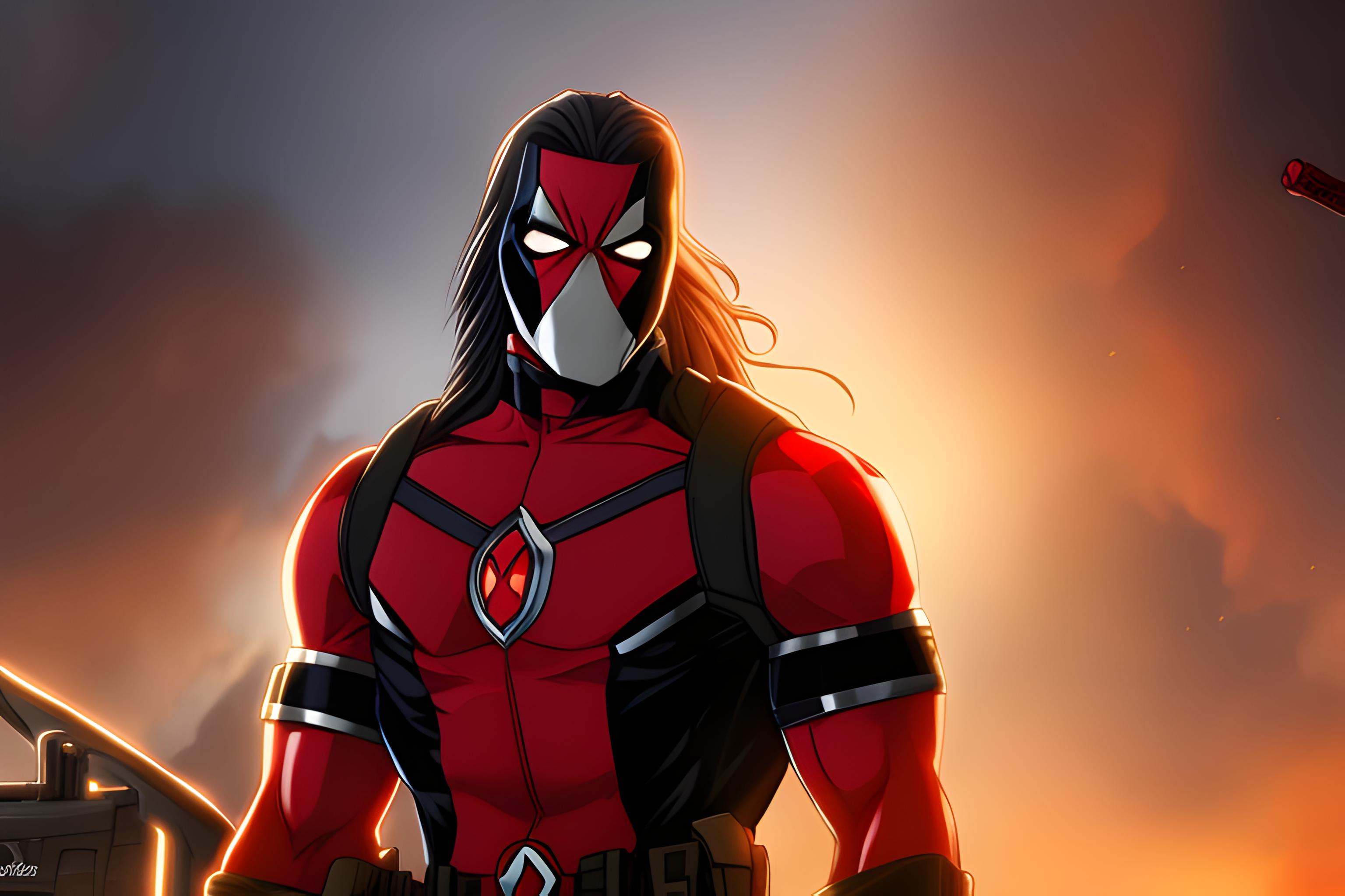 hola quisiera alucard junto a deadpool en un wallpaper con tonos oscuros y armoniozo como meditando los dos